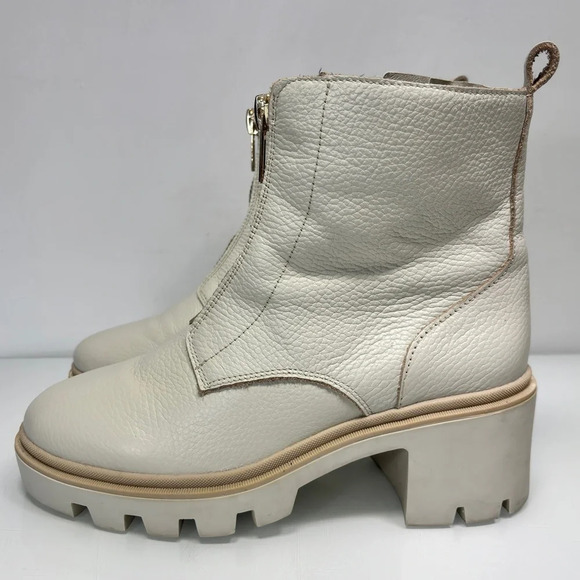 Antonio de Faria Lola Cream White Leather Lugged Sole Chelsea Boot Size 8 - Picture 12 of 12